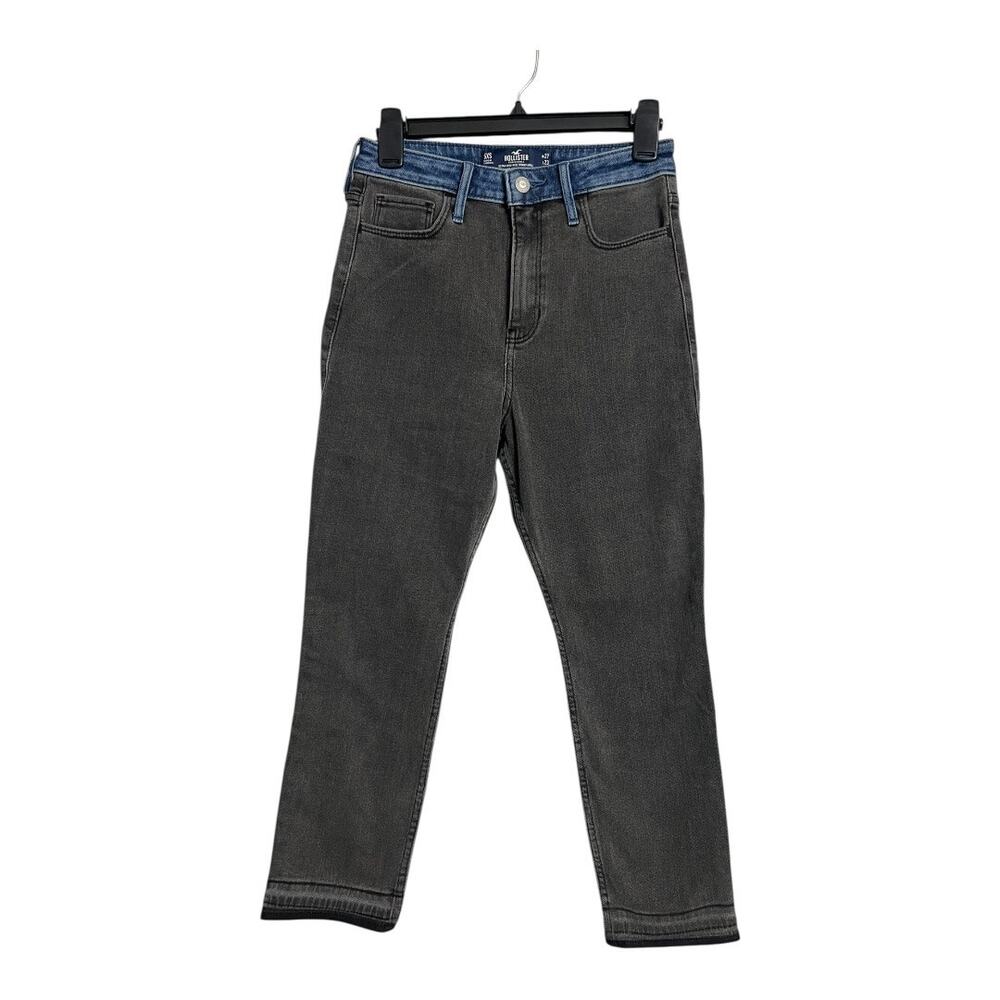 Hollister Ultra high Rise Skinny Ankle Jeans Two Tone 5XS 27x23 Denim